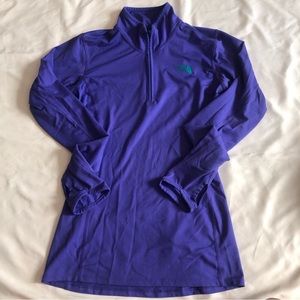 ❤️The North Face Purple 1/3 Zip Lightweight Top Jacket Thumbholes Size XS